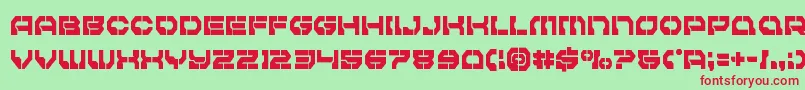 Pulsarclasscond-Schriftart – Rote Schriften auf grünem Hintergrund