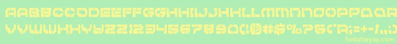 Pulsarclasscond-fontti – keltaiset fontit vihreällä taustalla