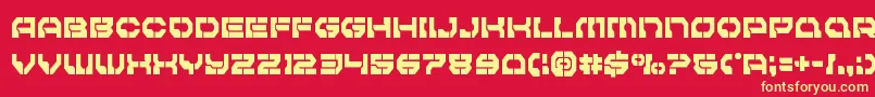 Pulsarclasscond-Schriftart – Gelbe Schriften auf rotem Hintergrund