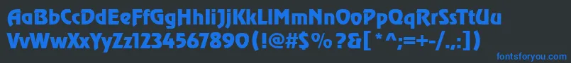 fuente OnstageRegular – Fuentes Azules Sobre Fondo Negro