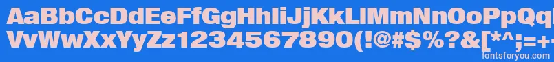 Heavenetica9pUblksh Font – Pink Fonts on Blue Background