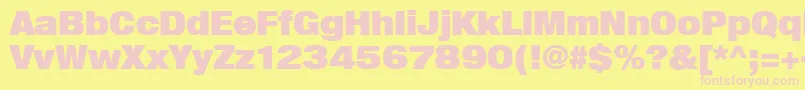 Heavenetica9pUblksh Font – Pink Fonts on Yellow Background