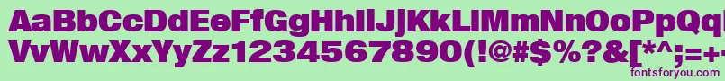 Heavenetica9pUblksh Font – Purple Fonts on Green Background