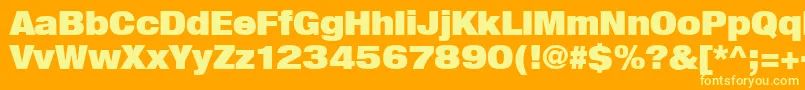 Heavenetica9pUblksh Font – Yellow Fonts on Orange Background