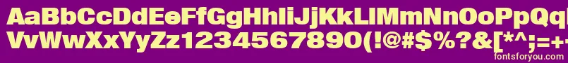 Heavenetica9pUblksh Font – Yellow Fonts on Purple Background