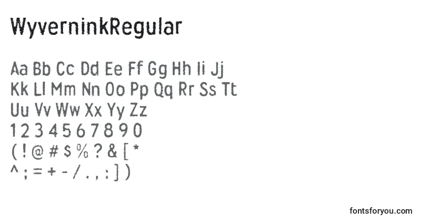 Шрифт WyverninkRegular – алфавит, цифры, специальные символы