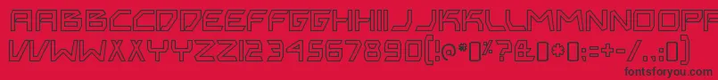 Шрифт BitingmynailsoutlineRegular – чёрные шрифты на красном фоне
