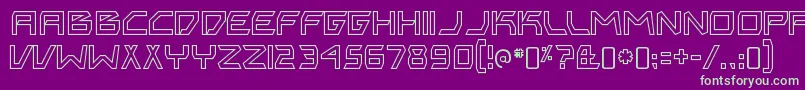 BitingmynailsoutlineRegular Font – Green Fonts on Purple Background