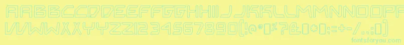 BitingmynailsoutlineRegular Font – Green Fonts on Yellow Background