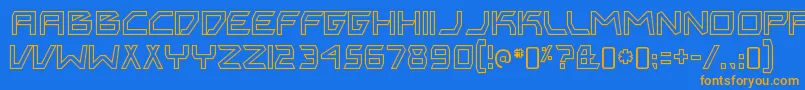 Police BitingmynailsoutlineRegular – polices orange sur fond bleu