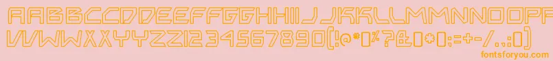 BitingmynailsoutlineRegular-Schriftart – Orangefarbene Schriften auf rosa Hintergrund