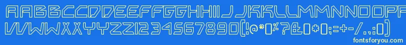 BitingmynailsoutlineRegular Font – Yellow Fonts on Blue Background