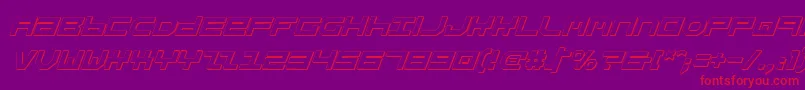Fonte StuntmanShadowItalic – fontes vermelhas em um fundo violeta