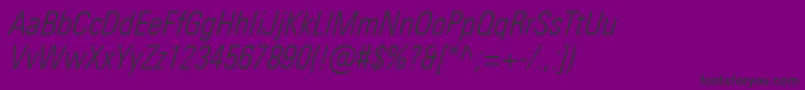 UniversNextProLightCondensedItalic Font – Black Fonts on Purple Background