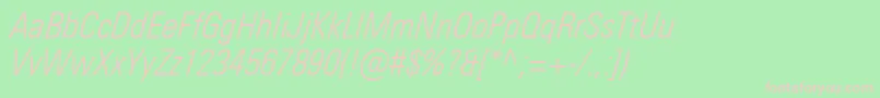 UniversNextProLightCondensedItalic Font – Pink Fonts on Green Background