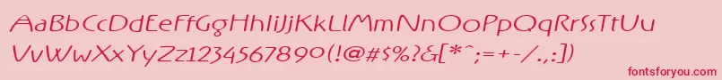 フォントRxof – ピンクの背景に赤い文字