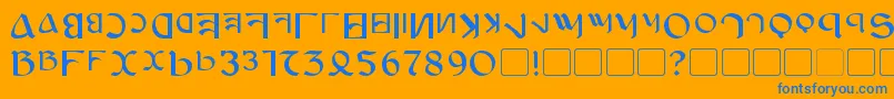 Anayanka Font – Blue Fonts on Orange Background