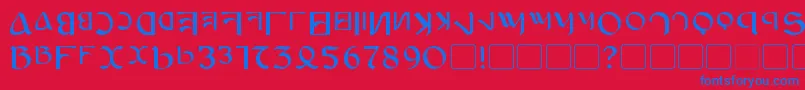 フォントAnayanka – 赤い背景に青い文字