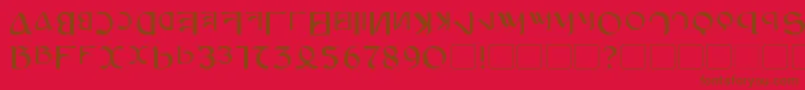 フォントAnayanka – 赤い背景に茶色の文字