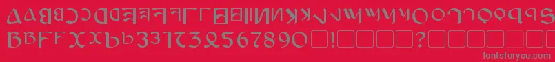 フォントAnayanka – 赤い背景に灰色の文字