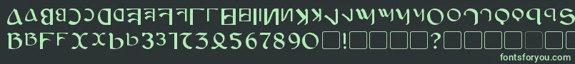 フォントAnayanka – 黒い背景に緑の文字