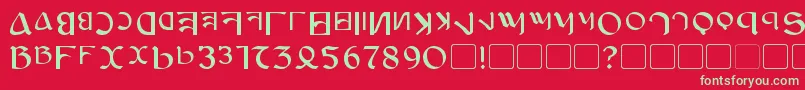 フォントAnayanka – 赤い背景に緑の文字