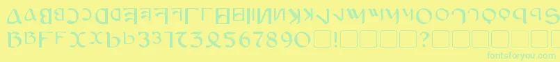 フォントAnayanka – 黄色い背景に緑の文字