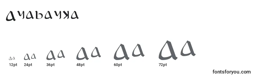 Размеры шрифта Anayanka