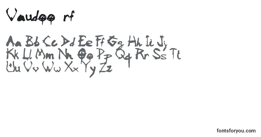 Czcionka Vaudoo2rf – alfabet, cyfry, specjalne znaki