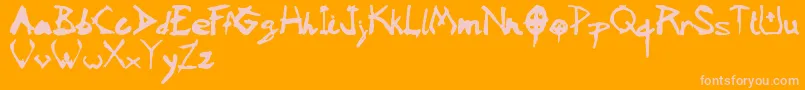 Vaudoo2rf Font – Pink Fonts on Orange Background