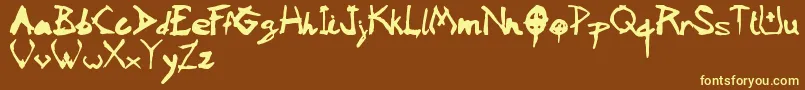 Vaudoo2rf Font – Yellow Fonts on Brown Background