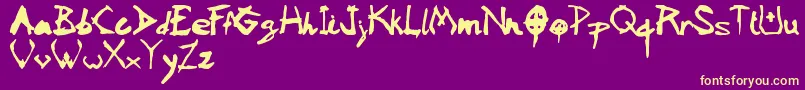 Vaudoo2rf Font – Yellow Fonts on Purple Background