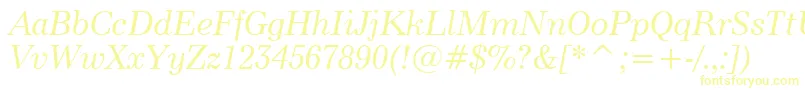 フォントModern880ItalicBt – 黄色のフォント