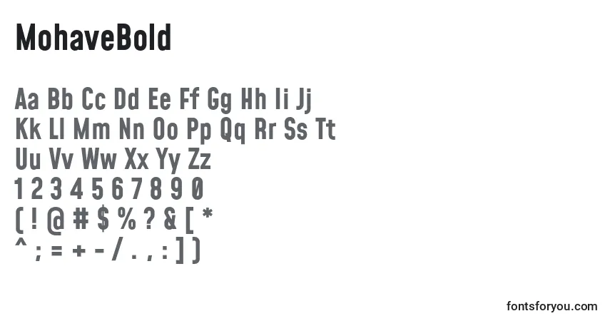 Schriftart MohaveBold (82780) – Alphabet, Zahlen, spezielle Symbole