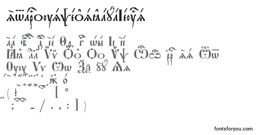 Шрифт StarouspenskayaIeucs – алфавит, цифры, специальные символы