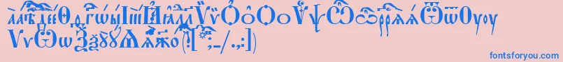 StarouspenskayaIeucs Font – Blue Fonts on Pink Background