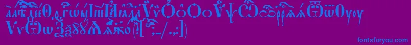 StarouspenskayaIeucs Font – Blue Fonts on Purple Background