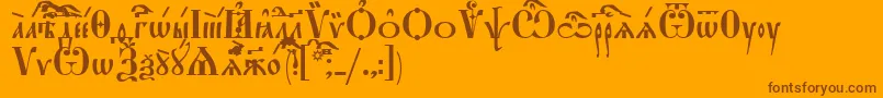StarouspenskayaIeucs Font – Brown Fonts on Orange Background