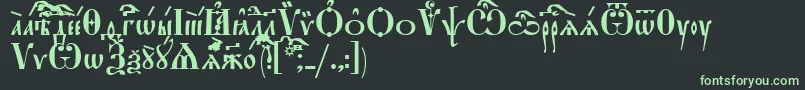 StarouspenskayaIeucs Font – Green Fonts on Black Background