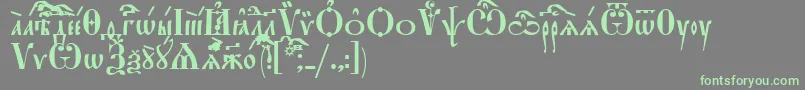 StarouspenskayaIeucs Font – Green Fonts on Gray Background