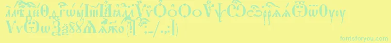 StarouspenskayaIeucs Font – Green Fonts on Yellow Background