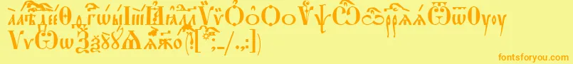 StarouspenskayaIeucs Font – Orange Fonts on Yellow Background