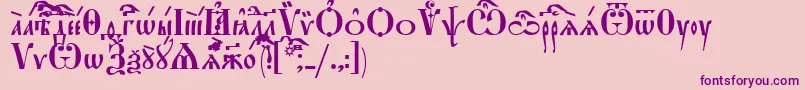 StarouspenskayaIeucs Font – Purple Fonts on Pink Background