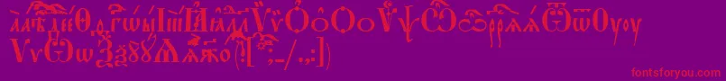 StarouspenskayaIeucs Font – Red Fonts on Purple Background