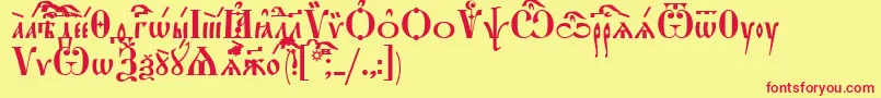 StarouspenskayaIeucs Font – Red Fonts on Yellow Background