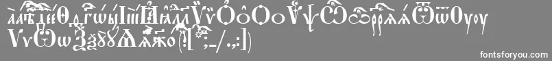 フォントStarouspenskayaIeucs – 灰色の背景に白い文字