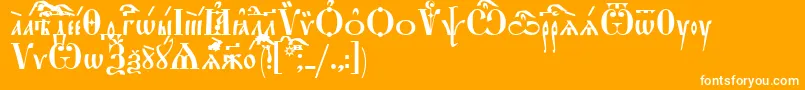 StarouspenskayaIeucs Font – White Fonts on Orange Background