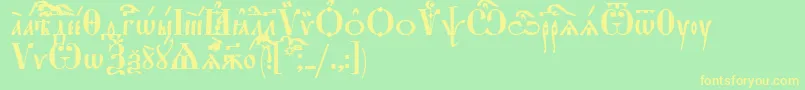 StarouspenskayaIeucs Font – Yellow Fonts on Green Background