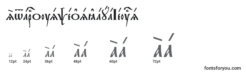 Размеры шрифта StarouspenskayaIeucs