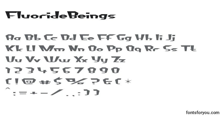 A fonte FluorideBeings – alfabeto, números, caracteres especiais